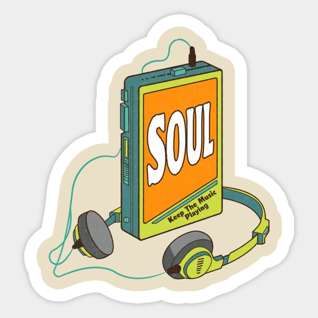 Soul / Retro Walkman Design / Retro Music Art Sticker by EliseOB